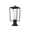 Z-Lite Sheridan 1 Light Outdoor Pier Mounted Fixture, Black & White Opal 595PHMR-553PM-BK - alternate 5
